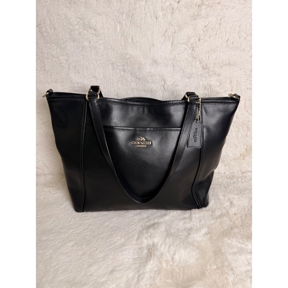 Coach Handbags - Coach Ava Tote Black Crossgrain Leather Shoulder Bag Gold Hardware F34497